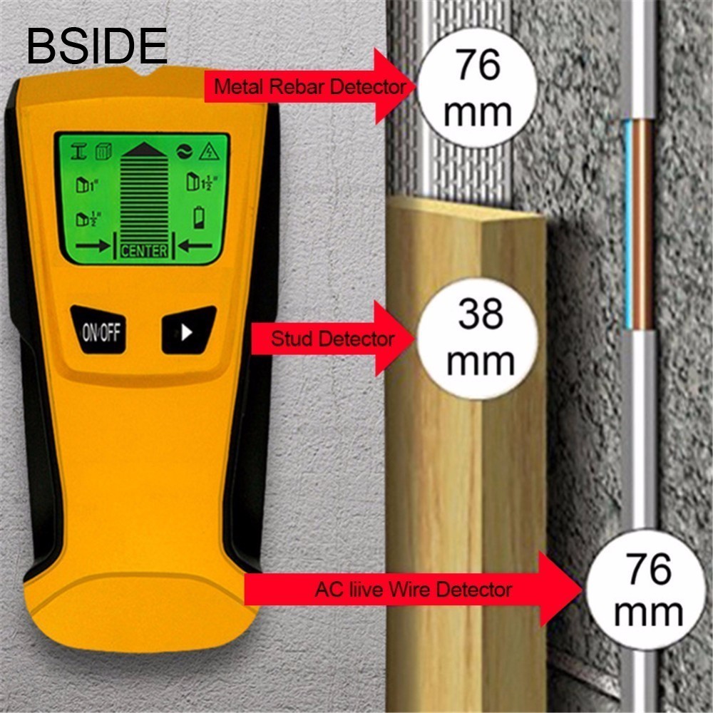 3 In 1 Metal Detectors Find Metal Wood Studs AC Voltage Live Wire Detect Wall Scanner Electric Box Finder Wall Detector